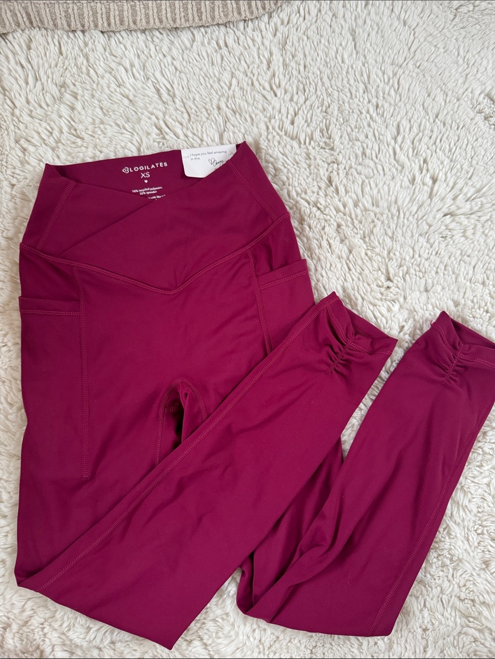 Blogilates High-Waist Leggings in Berry Plum - XS